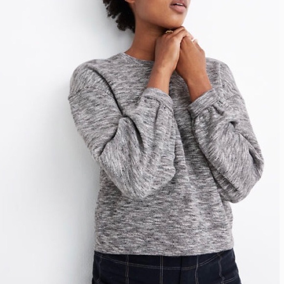 Madewell Tops - Madewell Grey Textured Sweatshirt NWT Sz M